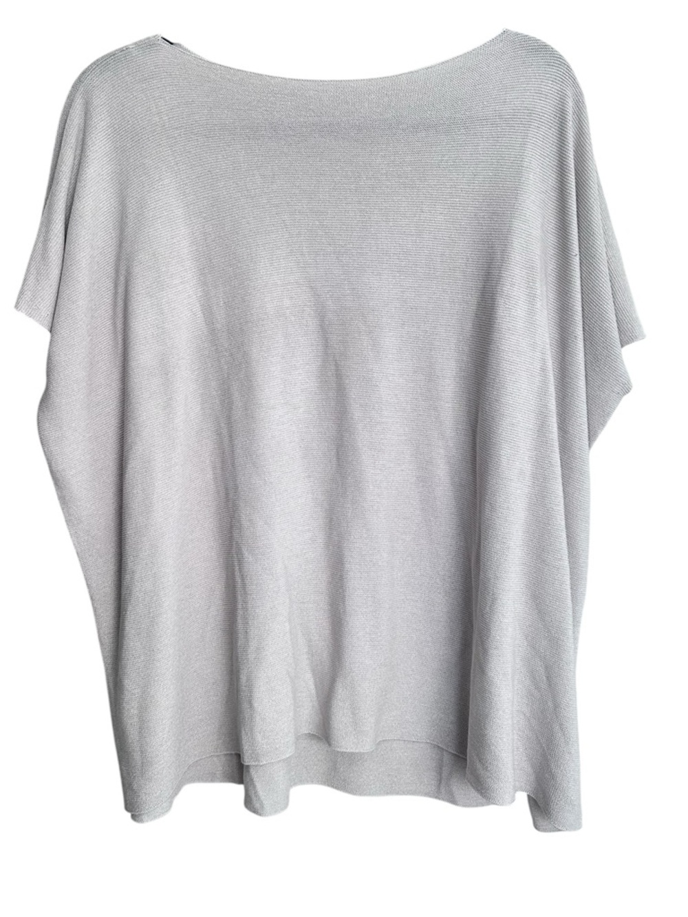 Light Gray Flowy Knit Top smock over sized sz M
